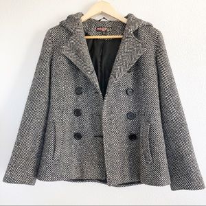 Mudd Gray Chevron Thick Blazer Jacket Sz Medium